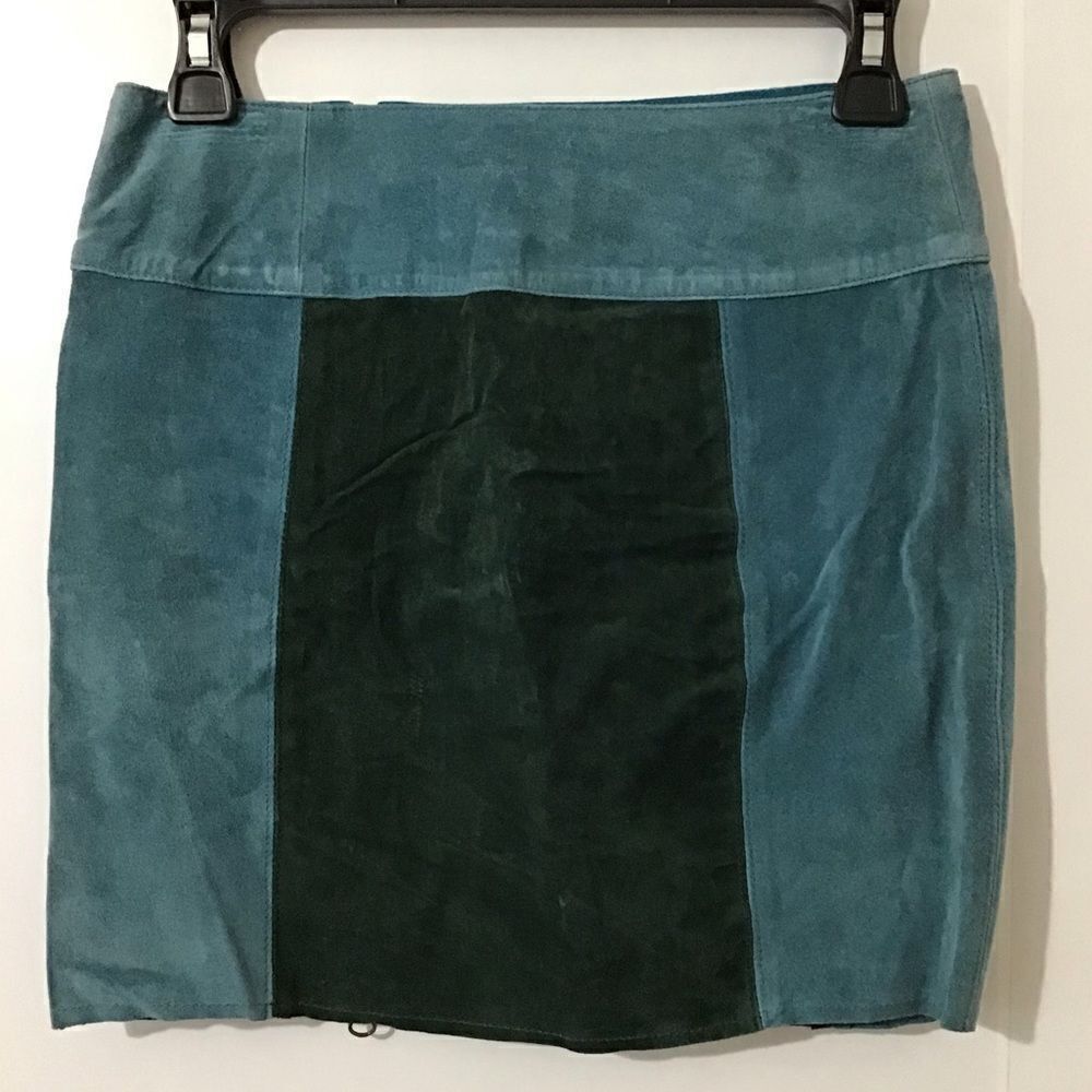 PJK Patterson J. Kincaid Florence Suede Color Block Skirt New Without Tag Sz XS